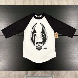 Loser Machine Co. 3/4 Sleeve Skull and Wings Shirt - S